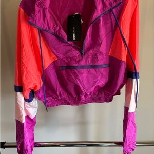 Fashion Nova Pink and Purple Bomber Jacket